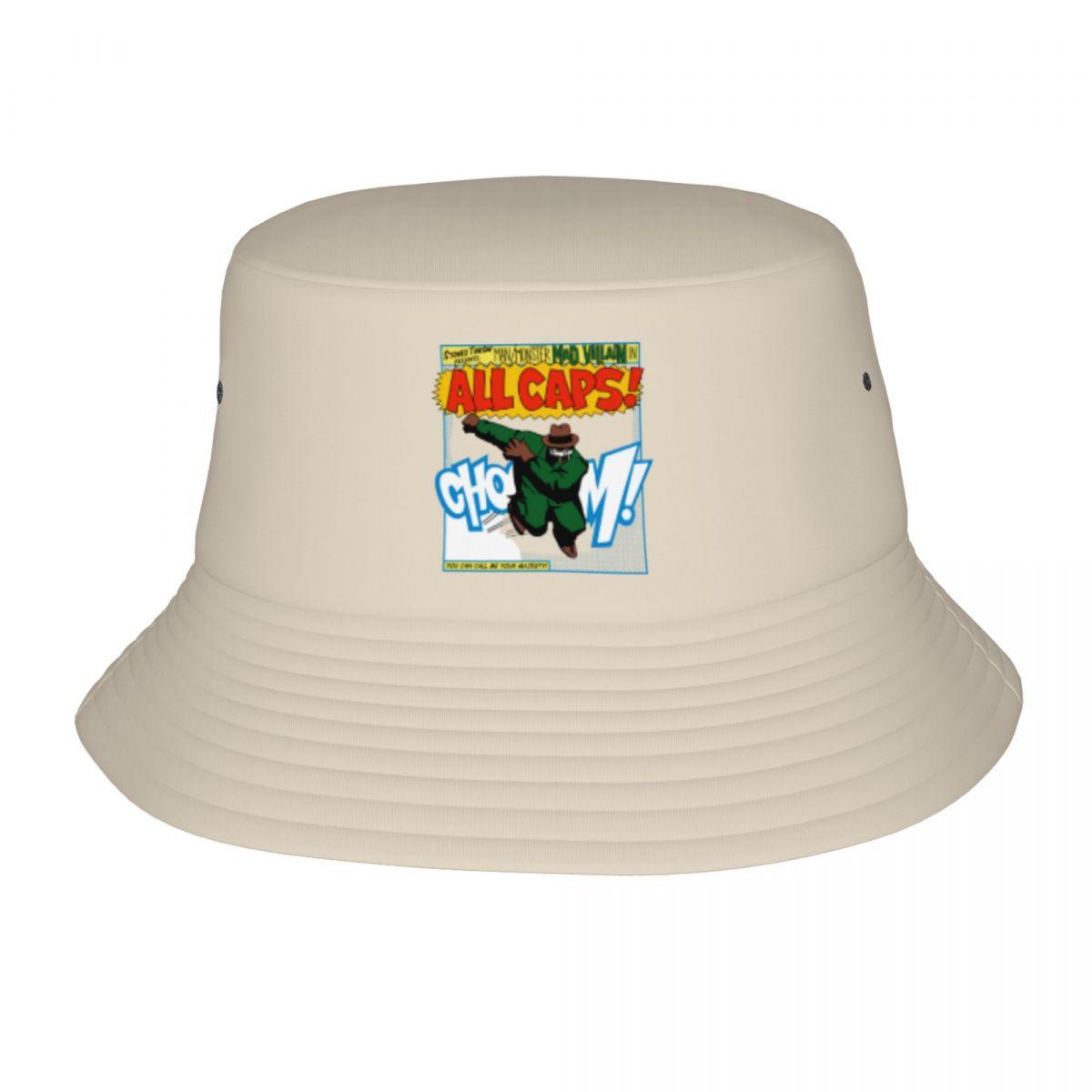 

Madvillain Mf Doom All Caps Bucket Hat Travel Headwear Fishing Cap for Outdoor Teen Session Hats Packable