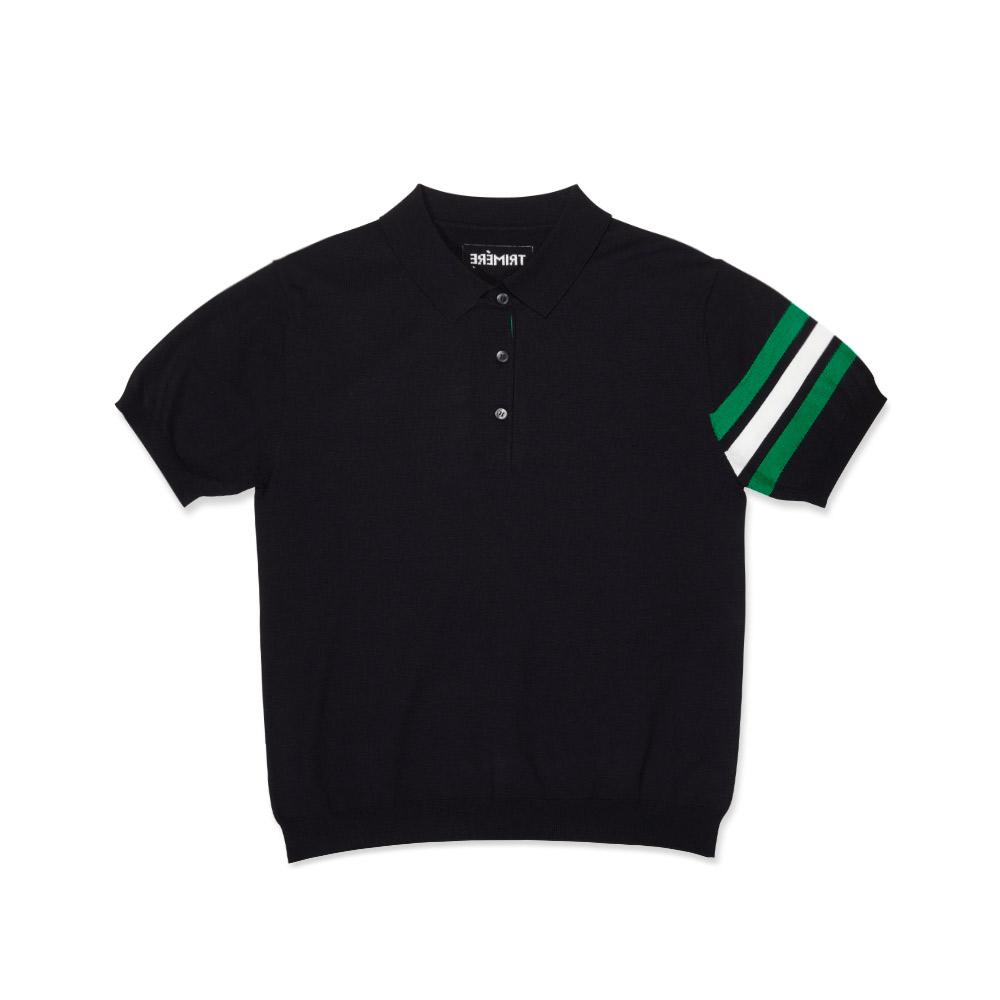 TRIMERE Signature Line Short Sleeve Polo Knit Woman Black