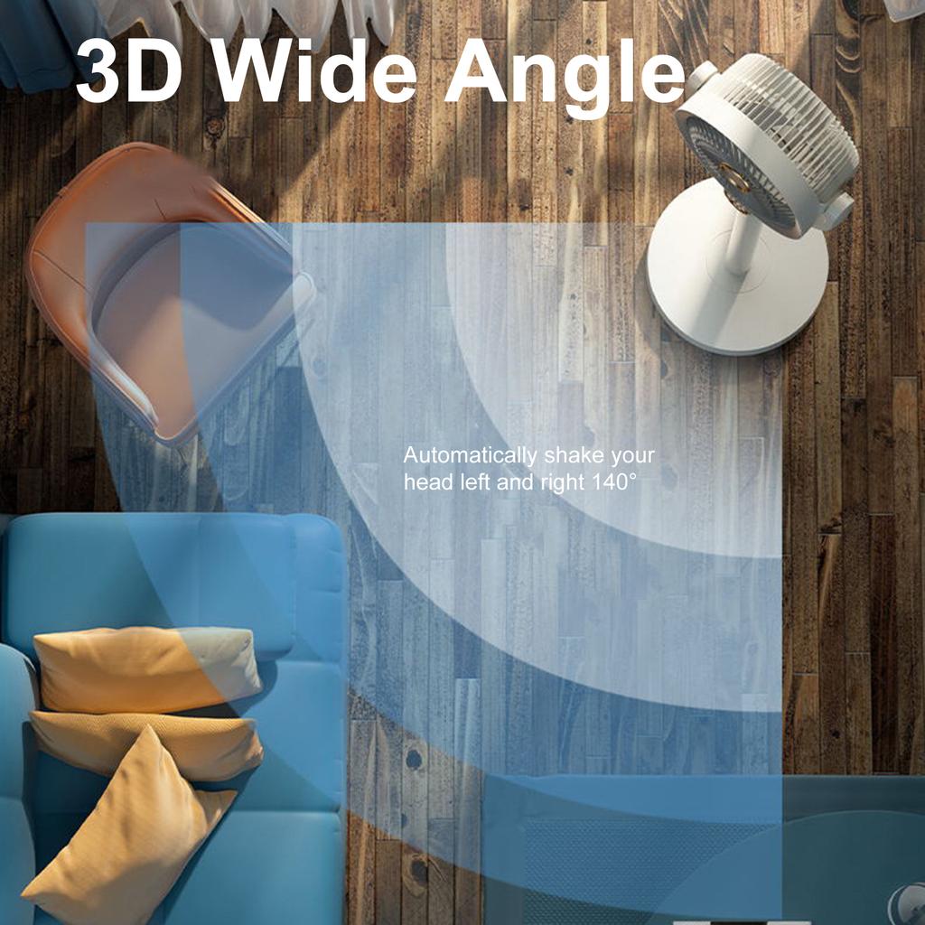 Circulation Floor Fan with Night Light Desktop Fan with Detachable Rod 5 Wind Speeds   3H/6H/9H Timer Auto Oscillation Remote Control