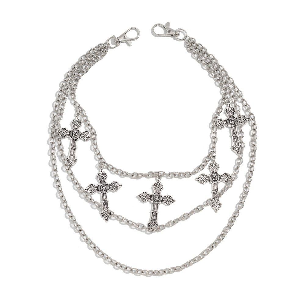 Tassel Punk Belt Chain Zinc Zinc Zinc Alloy Tassel Jeans Chain Retro Cross Waist Chain  Female