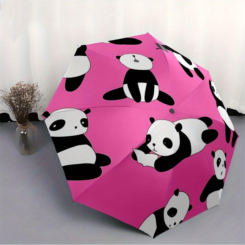 1pc Panda Circle Automatic Umbrella High Quality Canopy, Portable Folding Umbrella with, Ideal Gift for - Travel 193