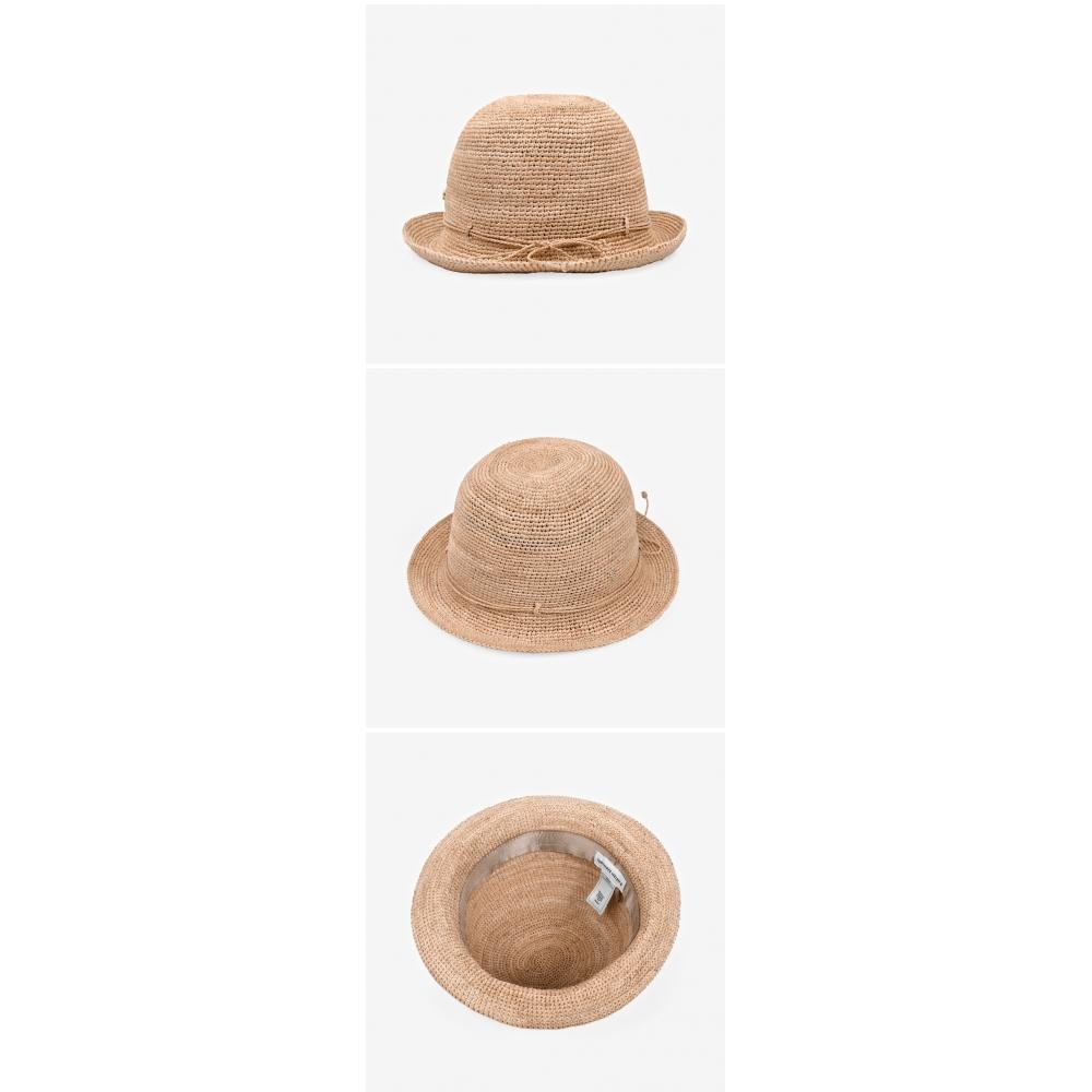 Helen Kaminsky Hat50136 Na Villa 6 Natural Metal Logo Cloche Bucket Hat