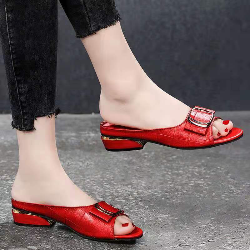 Fish-mouth Low-heeled Slip-on Shoes for Women - Anti-slip Soft Leather - Versatile and Stylish