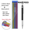 Black Tech Multi-Color 2.0mm Automatic Graphite Pencil with Replaceable Lead - No Sharpening Needed, Ideal for Drawing & Engineering