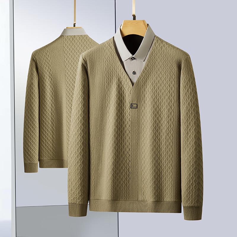 

Мужской трикотажный топ большого размера с воротником-поло из двух частей 5XL