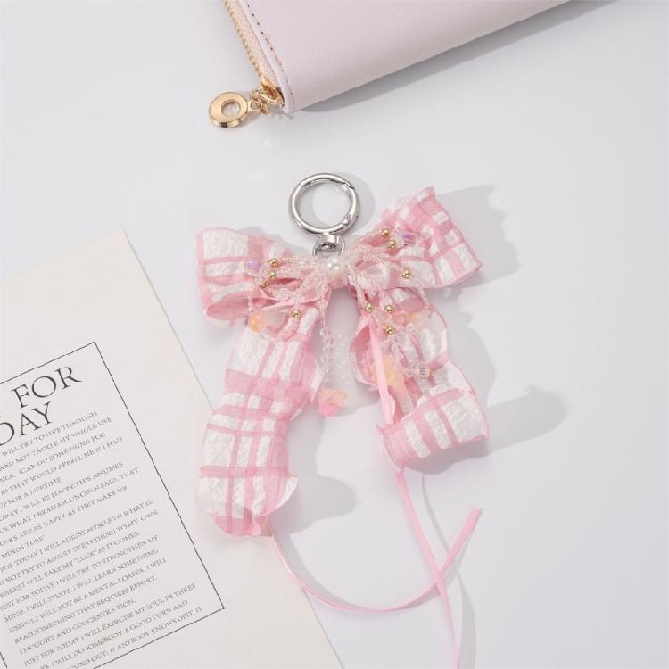 Pearls Bows Keychain Bag Charms Car Keyrings Bag Charms Accessories for Purse Backpack Decorations Valentines Day Gifts
