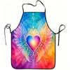1pc Colorful Winged Heart Galaxy Art Print Apron, Durable And Easy To Clean, Adjustable Waistband, Polyester Material, for Kitchen Cooking, Gardening,