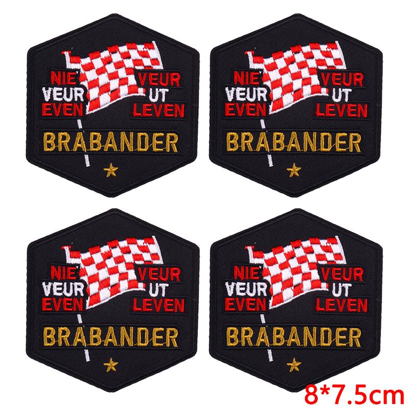 5pcs Wholesale Brabant Carnival Embroidered Patches Iron On Patch For Clothing Sew Netherland Patches On Clothes Decoration 