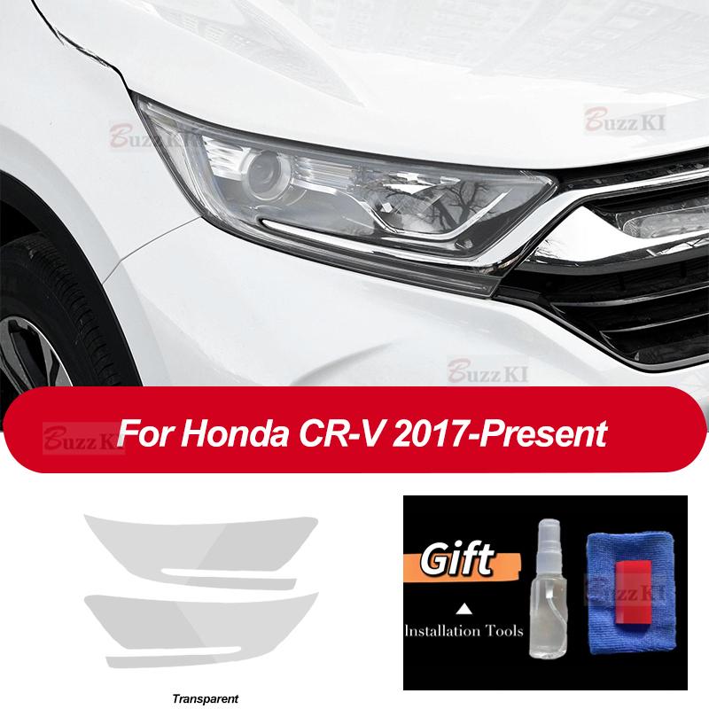 For Honda CR-V CRV 2017 2018 2 Pcs Car Headlight Protective Film Headlamp Transparent Black TPU Sticker Accessories