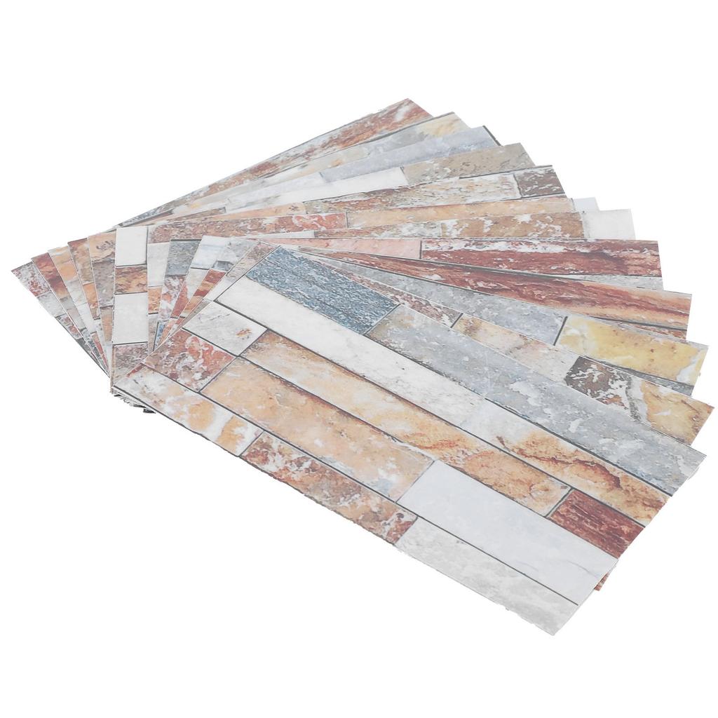 12Pcs PVC Tile Sticker Waterproof Self Adhesive Bathroom Kitchen Living Room Decor Floor