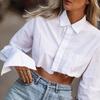 Punk Style Short Sleeve Shirt With Solid Color For Streetwear Fashion