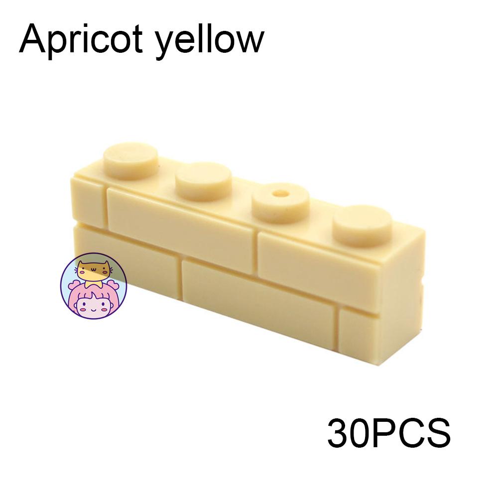 30pcs Wall Striped Bricks MOC 1x4 Building Blocks Toys Palace Castle Creative Figures Military House Wall Transparency Parts