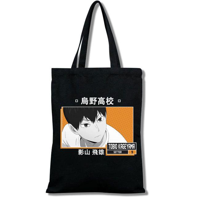 Tee Haikyu Manga Nishinoya Yuu Oikawa Tooru Cartoon Druck Grafik Einkaufstaschen Mädchen Mode Casual Paket Einkaufstasche