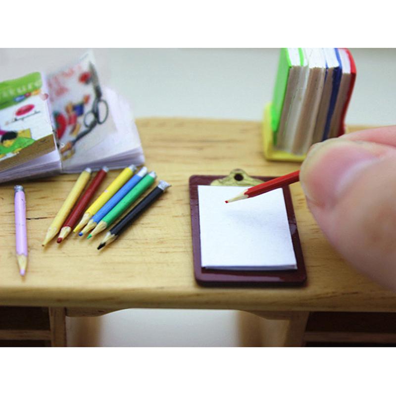 1 Set/8Pcs Mini Dollhouse Miniature Accessories Mini Color Pencil