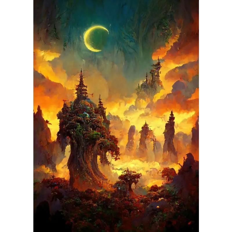 

Сюрреализм Фэнтезийный Мир Магия Скелет Замок Постеры и Принты Холст Картина Настенное Искусство Картинки для Комнаты Домашний Декор Подарок 21cm×30cm NoFrame