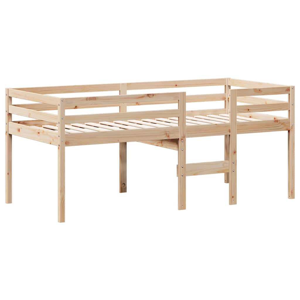 High Bed with Roof 80x200 cm Solid Pine Wood