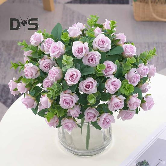 Artificial Flower Beautiful Exquisite Faux Silk Flower Realistic Visual Effect Fake Rose