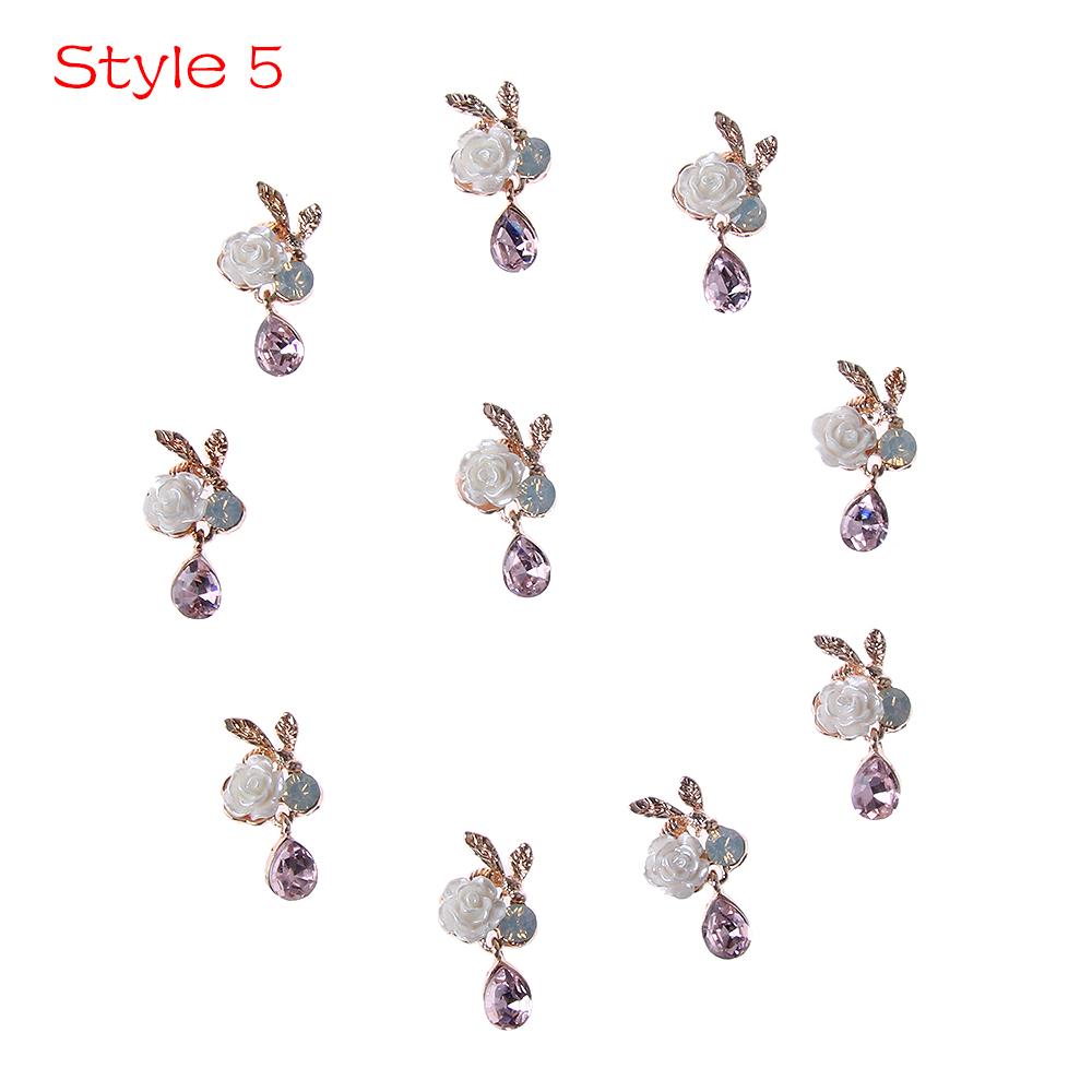 Clothing Decoration Hairpin Accessories Flatback Pearl Buttons Apparel Sewing Rhinestone Button Flower Buckle For 10PCS