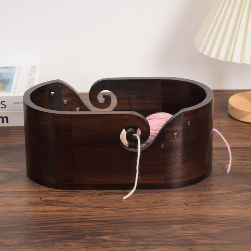 Multi-functional Yarn Bowl Wood Knitting Wool Holder Storage Tool Knitting Bowl  Handcrafted