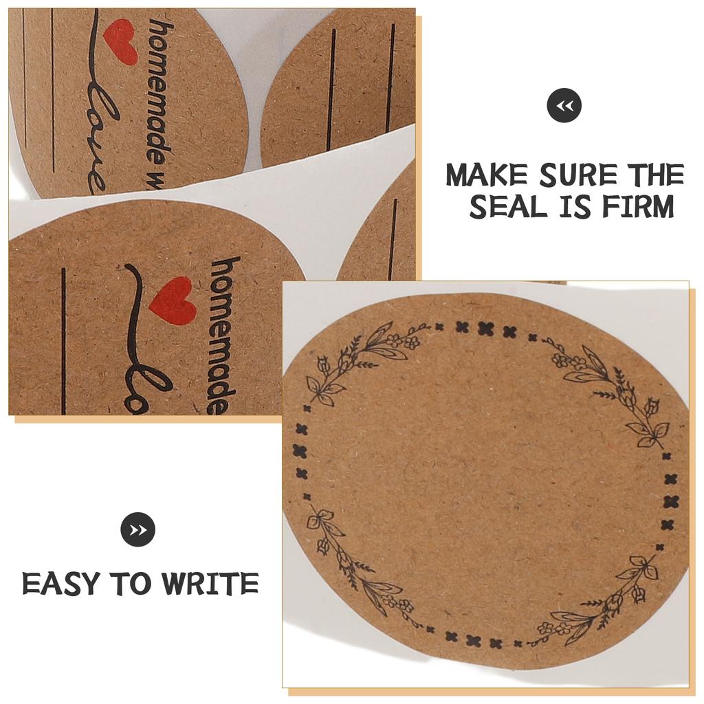 3pcs 3.34 Inch Round Kraft Self-Adhesive Sealing Stickers For Packaging Box Bag Jar Canning Food Retail Blank Label Rolls Sticky