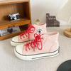 GD07 Perennial Popular Mango Head Thick-soled High-top Canvas Shoes Women's Summer Thin Niche Board Shoes Little White Shoes