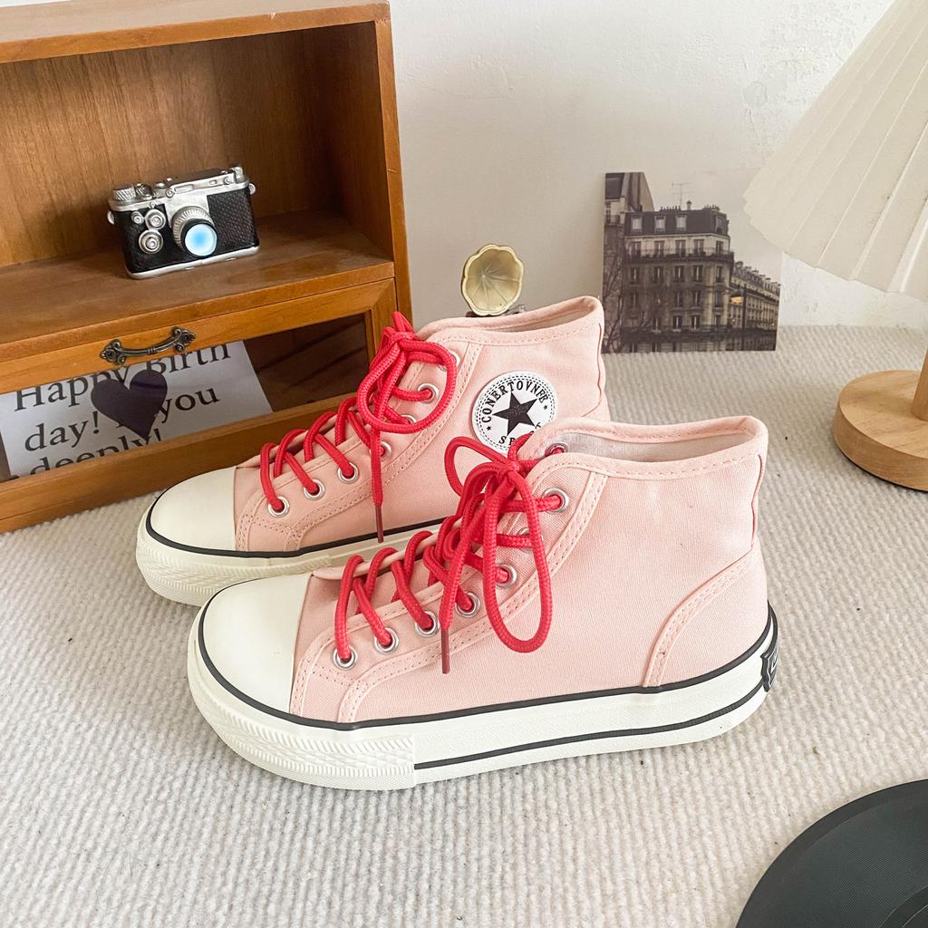 GD07 Perennial Popular Mango Head Thick-soled High-top Canvas Shoes Women's Summer Thin Niche Board Shoes Little White Shoes