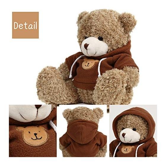 Plüschbär flauschiger Hoodie beige Kleidung Kinder Geburtstagsgeschenk