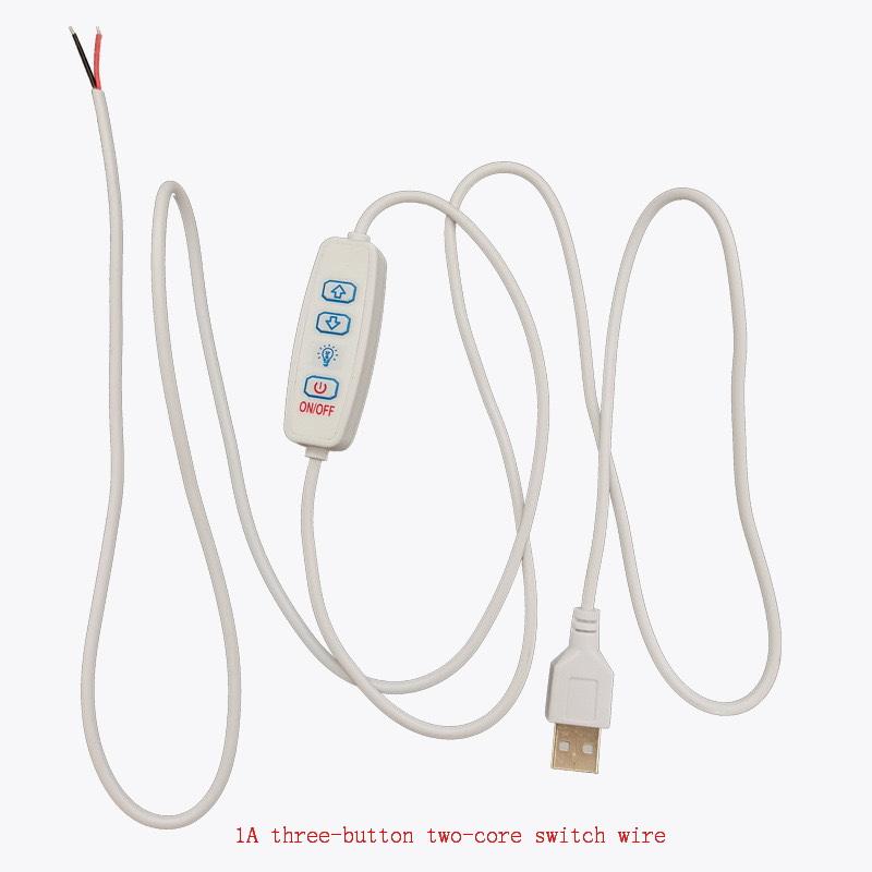 Tricolor Dimmer USB 5V LED Switch Cable 4 Key Adjustable Lighting Controller for Living Room Lamp