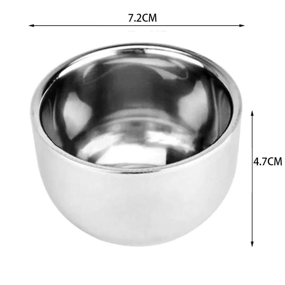 Men Double Layer Stainless Steel Cup Thicken Durable Shave Soap Bowl Heat Insulation Smooth Shaving Mug Wine Alcohol Tea Cup