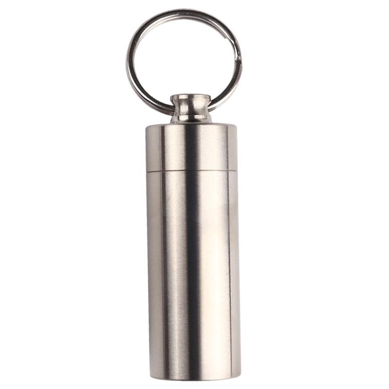 Stainless Steel Waterproof Pill Bottle Mini Pill Box Portable Pill Bottle Sealed Warehouse Outdoor Portable Equipment серебряный