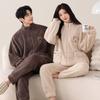 Coral Fleece Couple Pajamas Autumn And Winter Thickened Fleece Warm Flannel Men'S And Women'S Cute Loungewear