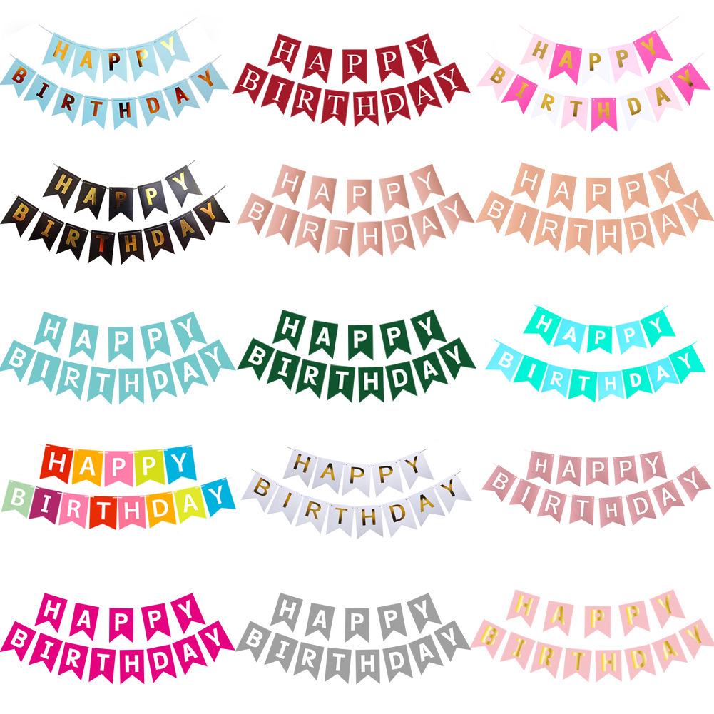 Birthday & Holiday Fishtail Bunting Banner for Parties