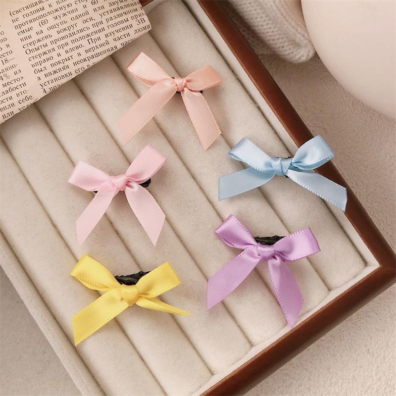 10Pcs Children's Cute Satin New Style Fresh Small Hairpin Bow Girl Hair Accessories Headdress Accessories Hairpin Gift