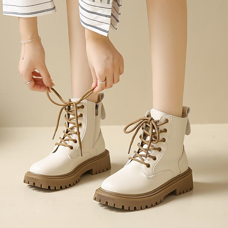 

Thick-soled Martin boots women s 2024 autumn and winter new British style single boots soft-soled non-slip delicate short boots show small leather boo 35