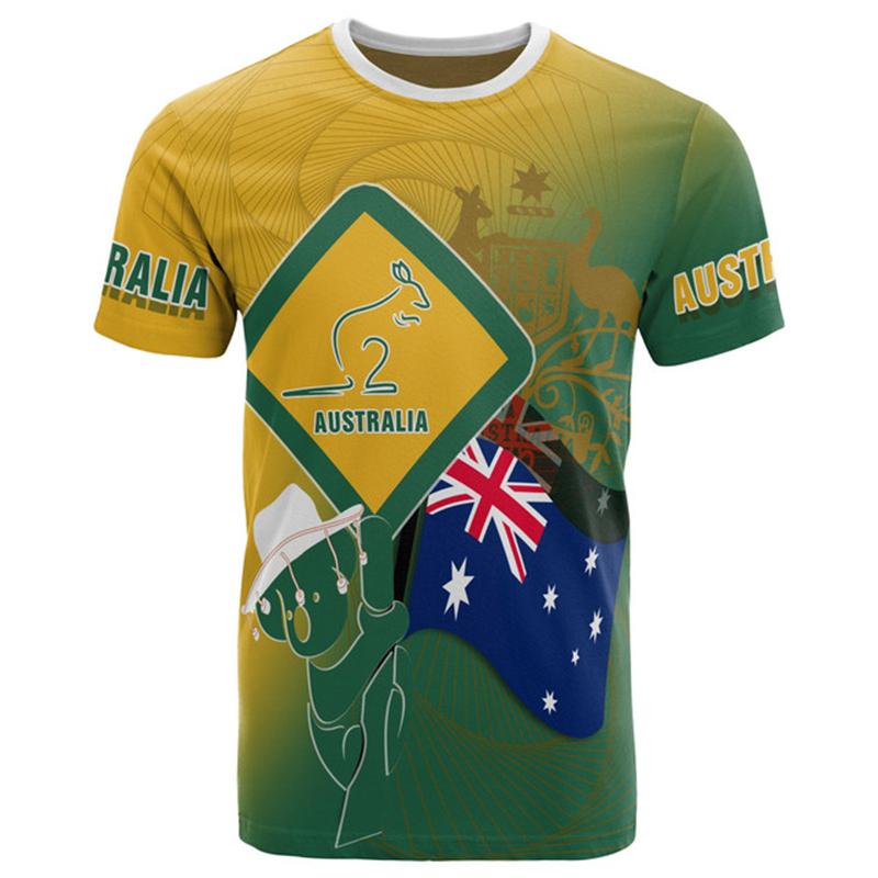 Australia Flag 3D Printed T-Shirts For Men Women Clothes Cute Koala Graphic Short Sleeve T Shirts New Casual Summer Kids Tops