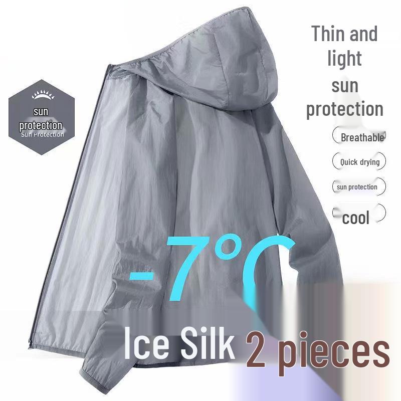 Men's Ultra-light Ice Silk Sun Protection Jacket - Breathable, Plus Size for Summer and Fishing