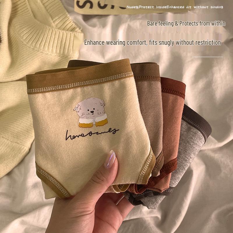 2025 New Style Japanese Cute Girl Pure Cotton Mid-Waist Antibacterial Summer Briefs - Soft & Comfortable