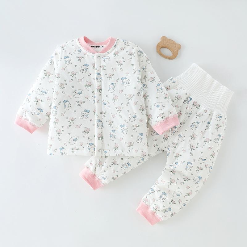 Infant and Toddler Set with Three-layer Cotton Jacket for Male and Female Babies To Keep Warm Cotton Underwear Set