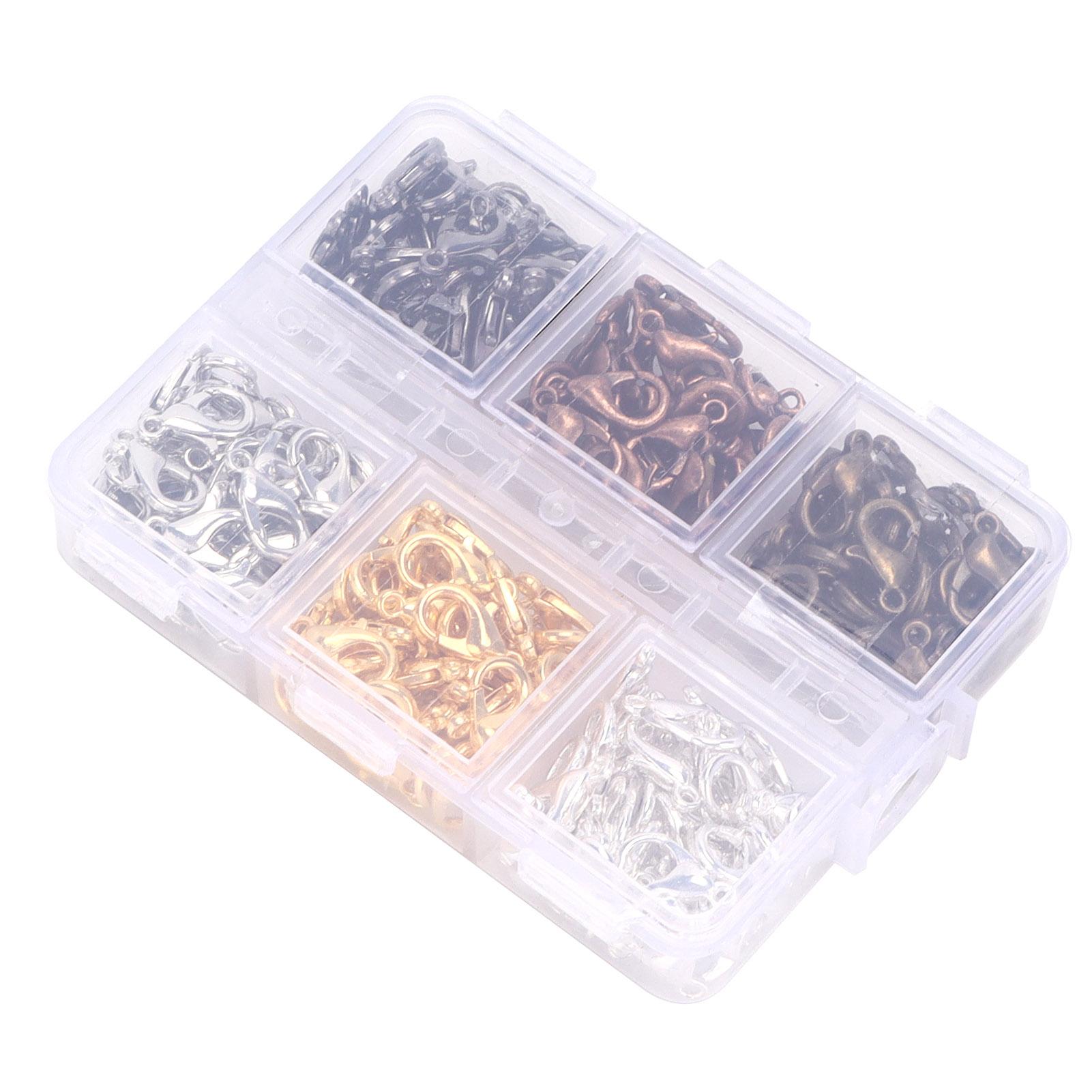 

240 шт., застежки-когти омара, 6 цветов, DIY ожерелье, аксессуары для изготовления ювелирных изделий, крючки-застежки