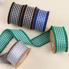 High Quality Black Border Stereo Double-Color Checked Fabric Ribbon Luxury Bow Hair Accessories and Gift Wrapping DIY Ribbon
