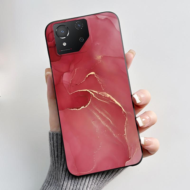 Custodia per Asus ROG Phone 8 Custodia per Telefono ROG 8 Pro Lusso Carino Coniglio Amore Divertente Nero Morbido TPU Silicone Cover Posteriore Protettiva