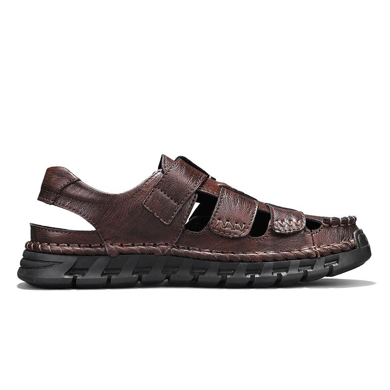 Summer Men's Casual Sandals Large Size Genuine Leather Casual Handmade Sandals Breathable Casual Sneakers Sandals for Men