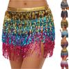 Women's High Waisted Sexy Sequined Half Skirt Waist Accessories Sequined Belly Dance Waist Scarf