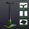 Lanxinda EB01-B Gaming Headset Stand with RGB Lighting USB Control Dual USB Ports ABS Material Neon Bulbs