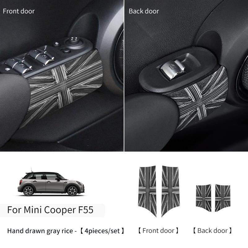Autocollant Accoudoir de Porte de Voiture Pour Mini Cooper F55 F56 Cuir PU Poignée de Porte Auto Autocollant Accessoires de Décoration Intérieure de Voiture
