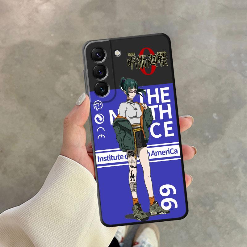 Fall für Samsung Galaxy S21 S23 Ultra 5g S8 S7 S20 Fe S22 Plus S10e S10 Niedlichen Cartoon Jujutsu kaisen Pullover Unten Jacke Abdeckung