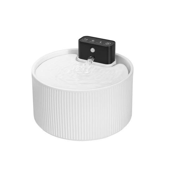 Ceramic Pet Water Fountain with Infrared Sensor, 2.2L Capacity, Silent Operation for Cats and Dogs