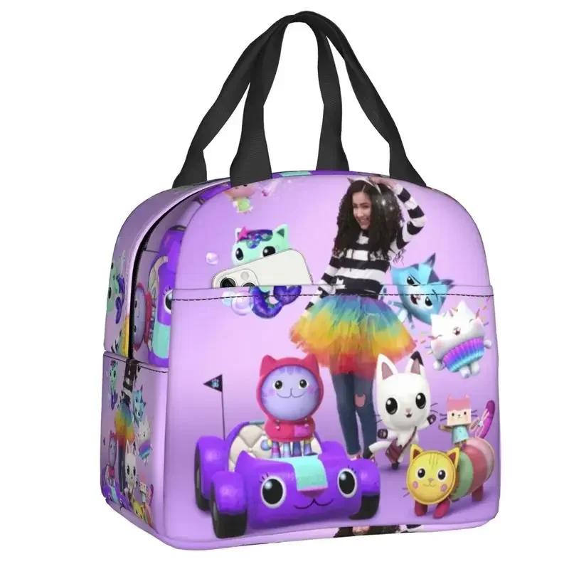 Gabbys Dollhouse Insulated Lunch Tote Bag for Women Mercat Cat Portable Thermal Cooler Bento Box School