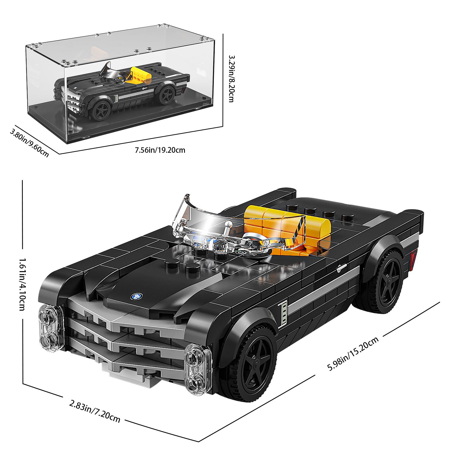 

302PCS Building Blocks Sports Car Toy Classic Cars Bricks Playthings Kit With Transparent Display Box Christmas Present