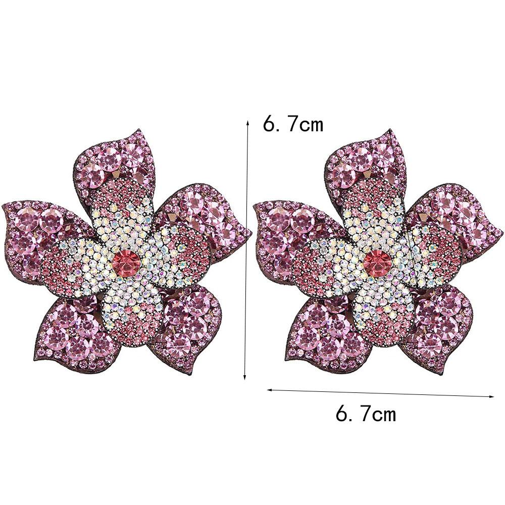 1Pcs Crystal Flower Core Patch Hair Clip Applique Ornament Decorative Material Repair Decoration